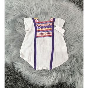 Pink Chicken Embroidered Lulu Bubble Romper 6/12month
